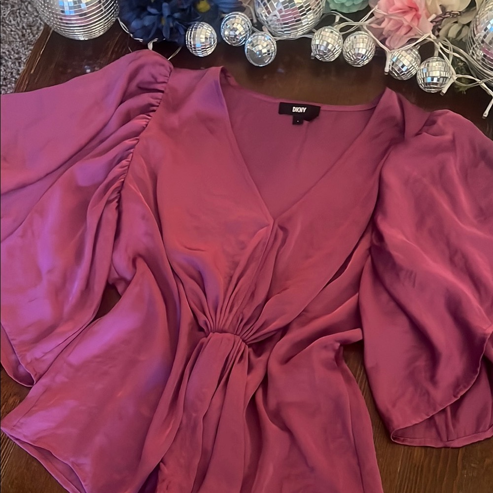 DKNY Women's Magenta Blouse - Picture 2 of 10